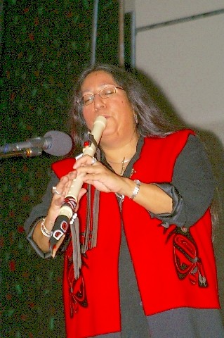 Mary Youngblood playing her Northwest Raven Flute